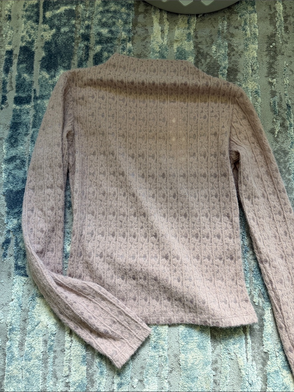 The Workshop Cable Knit Long-Sleeve Sweater in Blush
